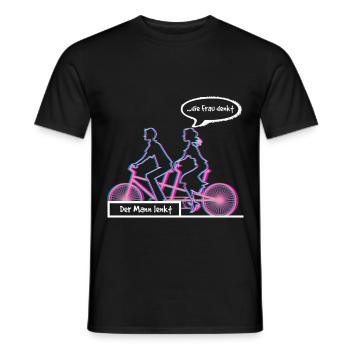 Drôle vélo tandem cadeau homme femme - T-shirt homme - noir - Devant - AI Model Male 178 light (178cm)