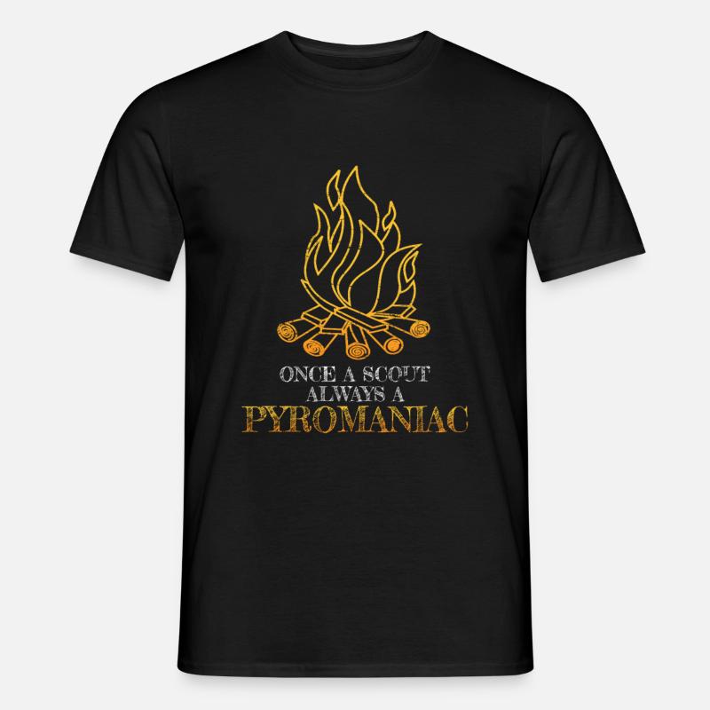 Lagerfeuer - Pfadfinder Pyromane Geschenk - Männer T-Shirt - Schwarz