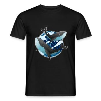 Baleines - T-shirt homme - noir - Devant - AI Model Male 178 light (178cm)