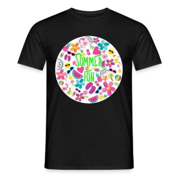 Summer Fun - T-shirt homme - noir - Devant - AI Model Male 178 light (178cm)