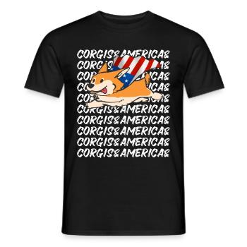 Super Corgi Volant Amérique Usa Amour des chiens - T-shirt homme - noir - Devant - AI Model Male 178 light (178cm)