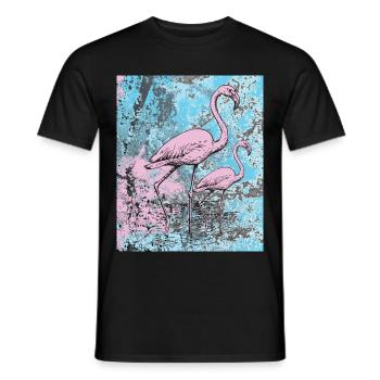 Pink flamingos - Men's T-Shirt - black - Front - AI Model Male 178 light (178cm)