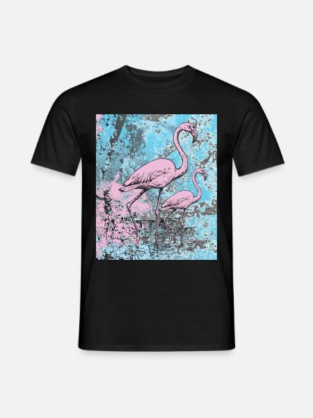 Pink flamingos - Men's T-Shirt - black