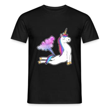 Einhorn Unicorn Pups Furz - Männer T-Shirt - Schwarz - Vorne - AI Model Male 178 light (178cm)
