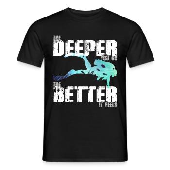 Plus l'eau de plongée est profonde - T-shirt homme - noir - Devant - AI Model Male 178 light (178cm)