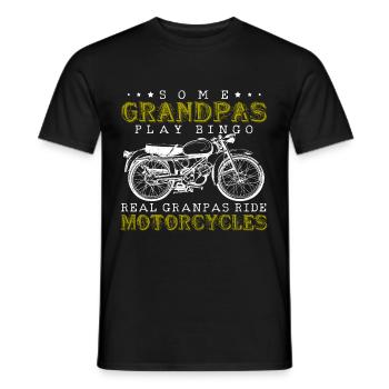 Motorrad Opa - Männer T-Shirt - Schwarz - Vorne - AI Model Male 178 light (178cm)