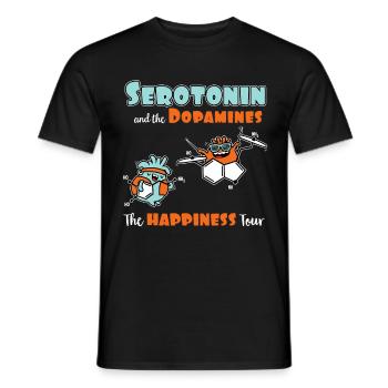Serotonin und die Dopamine Die Glückstour - Männer T-Shirt - Schwarz - Vorne - AI Model Male 178 light (178cm)