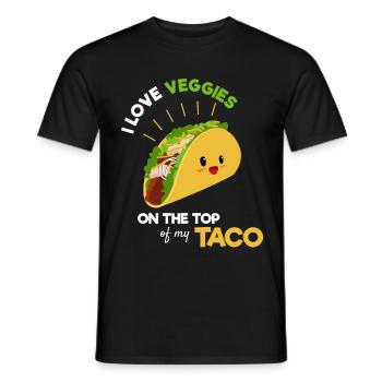 J’aime les légumes sur le dessus de mon taco - T-shirt homme - noir - Devant - AI Model Male 178 light (178cm)