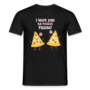 I Love You to Pieces I meant PIZZAS! Oops Lustig - Männer T-Shirt - Schwarz - Vorne - AI Model Male 178 light (178cm)