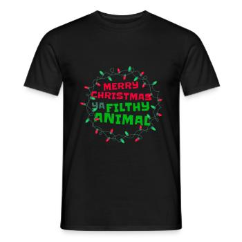 Frohe Weihnachten Ya schmutziges Tierlustige Stimmung - Männer T-Shirt - Schwarz - Vorne - AI Model Male 178 light (178cm)