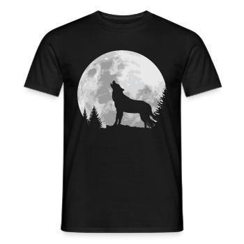 Wolf moon mystic pack wolves full moon gift - Men's T-Shirt - black - Front - AI Model Male 178 light (178cm)