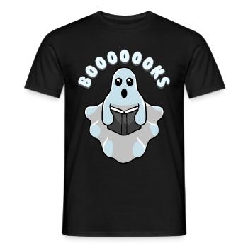 GHOSTS Halloween Book Ghost - Men's T-Shirt - black - Front - AI Model Male 178 light (178cm)