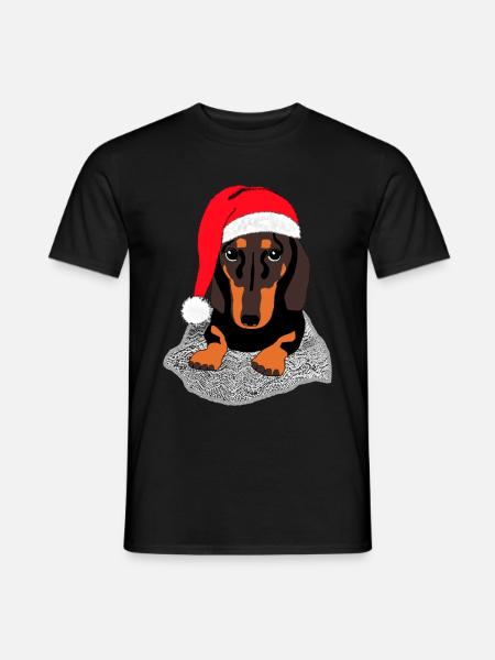Christmas dachshund - Men's T-Shirt - black