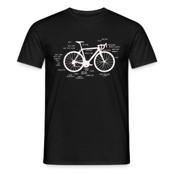 Road bike anatomy road bike components - Men's T-Shirt - black - Front - AI Model Male 178 light (178cm)