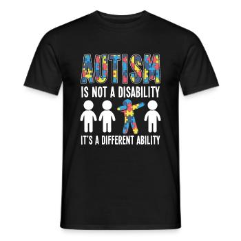 Autism Ability - Men's T-Shirt - black - Front - AI Model Male 178 light (178cm)