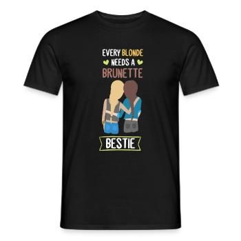 ABF Best Friends Blonde Brunette Bestie Shirt - Men's T-Shirt - black - Front - AI Model Male 178 light (178cm)
