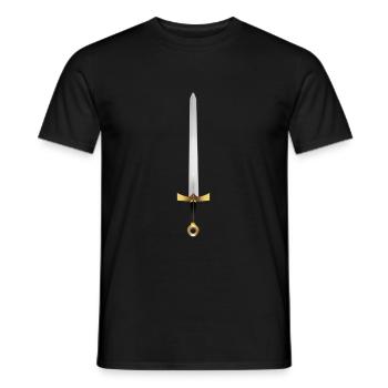 Goldener Ritter Schwert gold knight sword - Männer T-Shirt - Schwarz - Vorne - AI Model Male 178 light (178cm)