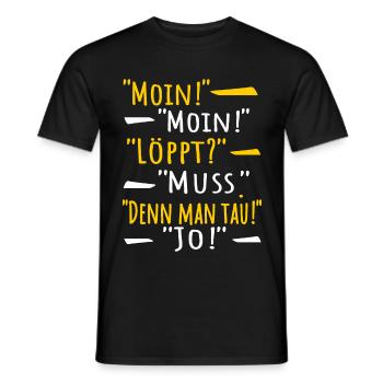 Moin Norddeutsch Dialog Plattdeutsch - Männer T-Shirt - Schwarz - Vorne - AI Model Male 178 light (178cm)