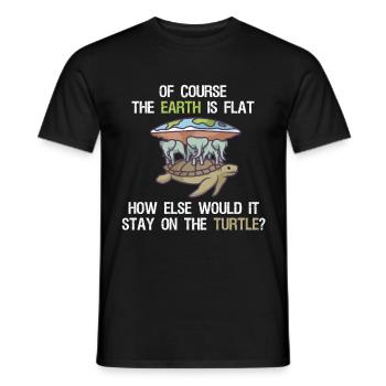 Flat Earth Flache Erde Theorie Globus Turtle - Männer T-Shirt - Schwarz - Vorne - AI Model Male 178 light (178cm)