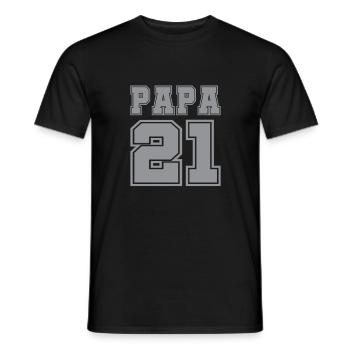 Papa 2021 idée de cadeau de père enceinte - T-shirt homme - noir - Devant - AI Model Male 178 light (178cm)