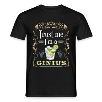 Amant drôle de gin disant faites-moi confiance, je suis un Ginius - T-shirt homme - noir - Devant - AI Model Male 178 light (178cm)
