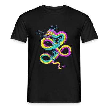Pansexual Dragon Pan Pride Flag Pansexuality - Men's T-Shirt - black - Front - AI Model Male 178 light (178cm)