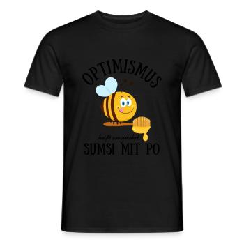 OPTIMISMUS SUMSI MIT PO - Männer T-Shirt - Schwarz - Vorne - AI Model Male 178 light (178cm)