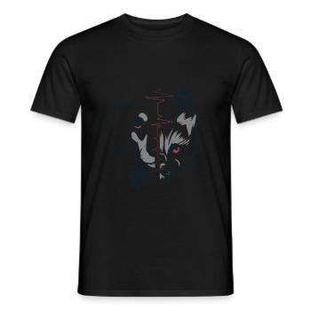 Dog and cat friends - Men's T-Shirt - black - Front - AI Model Male 178 light (178cm)