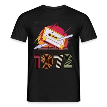 Jubiläum 1972 Vintage Kassette - Männer T-Shirt - Schwarz - Vorne - AI Model Male 178 light (178cm)