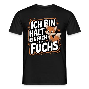 Fuchs Füchse Wildtier Waldtier Rotfuchs - Männer T-Shirt - Schwarz - Vorne - AI Model Male 178 light (178cm)