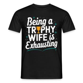 Femme Épouse Partenaire Famille Marié - T-shirt homme - noir - Devant - AI Model Male 178 light (178cm)