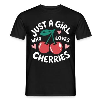 Kirsche Kirschen Früchte Essen - Männer T-Shirt - Schwarz - Vorne - AI Model Male 178 light (178cm)