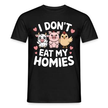 Végétarien Végétalien Végétarien Végétarien - T-shirt homme - noir - Devant - AI Model Male 178 light (178cm)