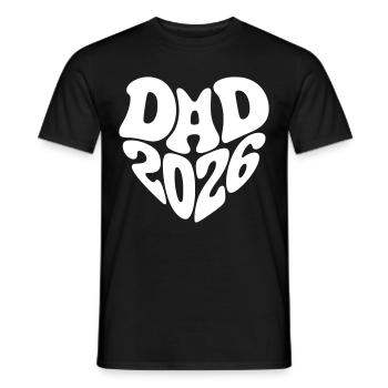 Dad 2026 Heart Shape Father Baby Heart Shape Dad 2026 - Men's T-Shirt - black - Front - AI Model Male 178 light (178cm)