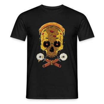Zombie Halloween Pizza - Men's T-Shirt - black - Front - AI Model Male 178 light (178cm)