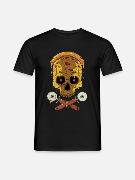 Zombie Halloween Pizza - Männer T-Shirt - Schwarz