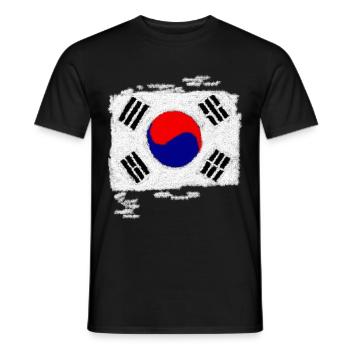 South Korea flag - Men's T-Shirt - black - Front - AI Model Male 178 light (178cm)