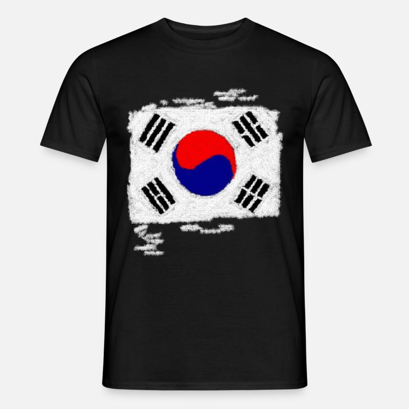 Südkorea Flagge - Männer T-Shirt - Schwarz