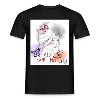 Fly With Me - T-shirt homme - noir - Devant - AI Model Male 178 light (178cm)