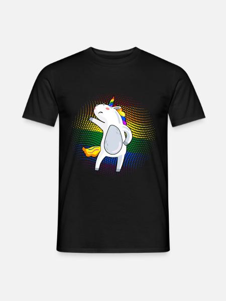 LGBT Pride Einhorn Shirt - Männer T-Shirt - Schwarz