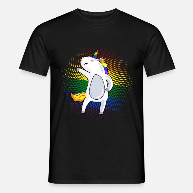 LGBT Pride Einhorn Shirt - Männer T-Shirt - Schwarz