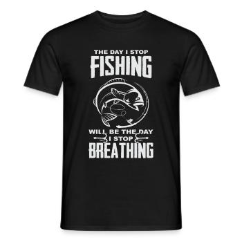 Fischen Atmung cooles Geschenk - Männer T-Shirt - Schwarz - Vorne - AI Model Male 178 light (178cm)