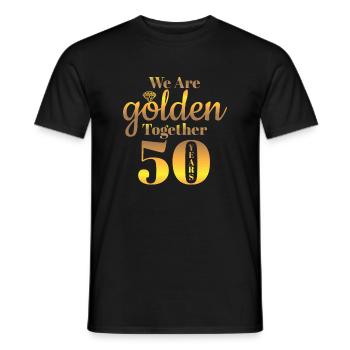 Goldhochzeit 50 Jahre verheiratet Geschenk - Männer T-Shirt - Schwarz - Vorne - AI Model Male 178 light (178cm)