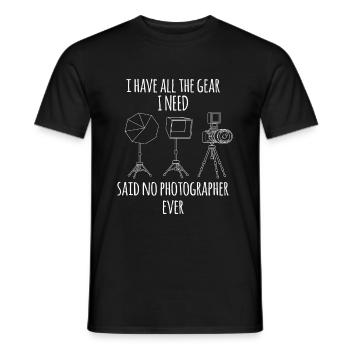 I Have All The Gear Foto Fotografie Bild Kamera - Männer T-Shirt - Schwarz - Vorne - AI Model Male 178 light (178cm)
