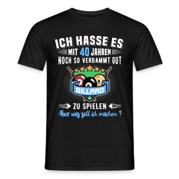 40. Geburtstag Billard Geschenk 40 Jahre Billiard - Männer T-Shirt - Schwarz - Vorne - AI Model Male 178 light (178cm)