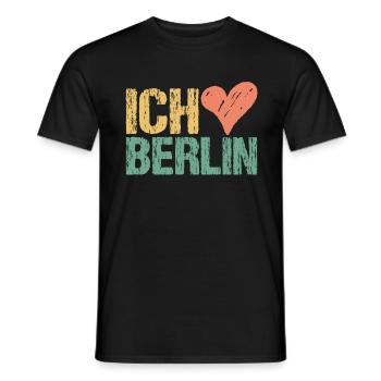 Ich liebe Berlin Vintage - Männer T-Shirt - Schwarz - Vorne - AI Model Male 178 light (178cm)