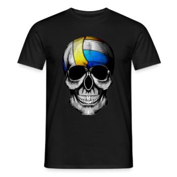 Funny Halloween Volleyball Skull Pumpkin Anzug F - Männer T-Shirt - Schwarz - Vorne - AI Model Male 178 light (178cm)