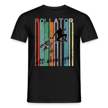 Rollator Vintage Freestyle Old but Cool Gift - Men's T-Shirt - black - Front - AI Model Male 178 light (178cm)