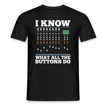 sound engineer - Men's T-Shirt - black - Front - AI Model Male 178 light (178cm)