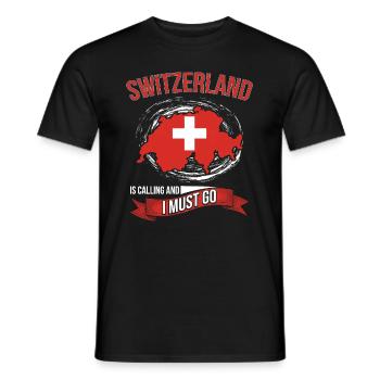 Die Schweiz Ruft Geschenkidee - Männer T-Shirt - Schwarz - Vorne - AI Model Male 178 light (178cm)